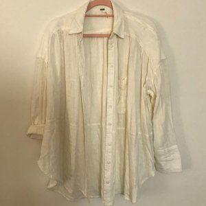 Free People Oversized White Button Up